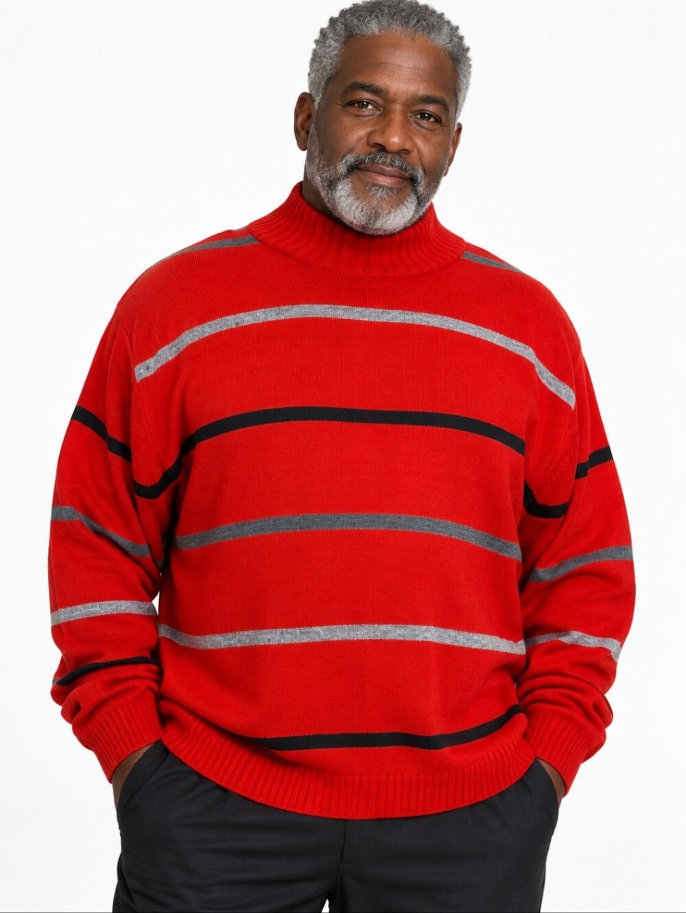 NWT Men's Red Striped Crew Neck Grandpacore Sweater 2x